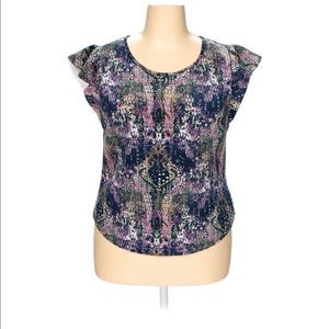 Snakeskin Flutter Sleeve Top